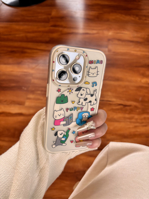 西多士卡通版狗狗猫咪磨砂磁吸苹果手机壳16pro可爱iphone14夏天苹果15pro防摔保护套17promax