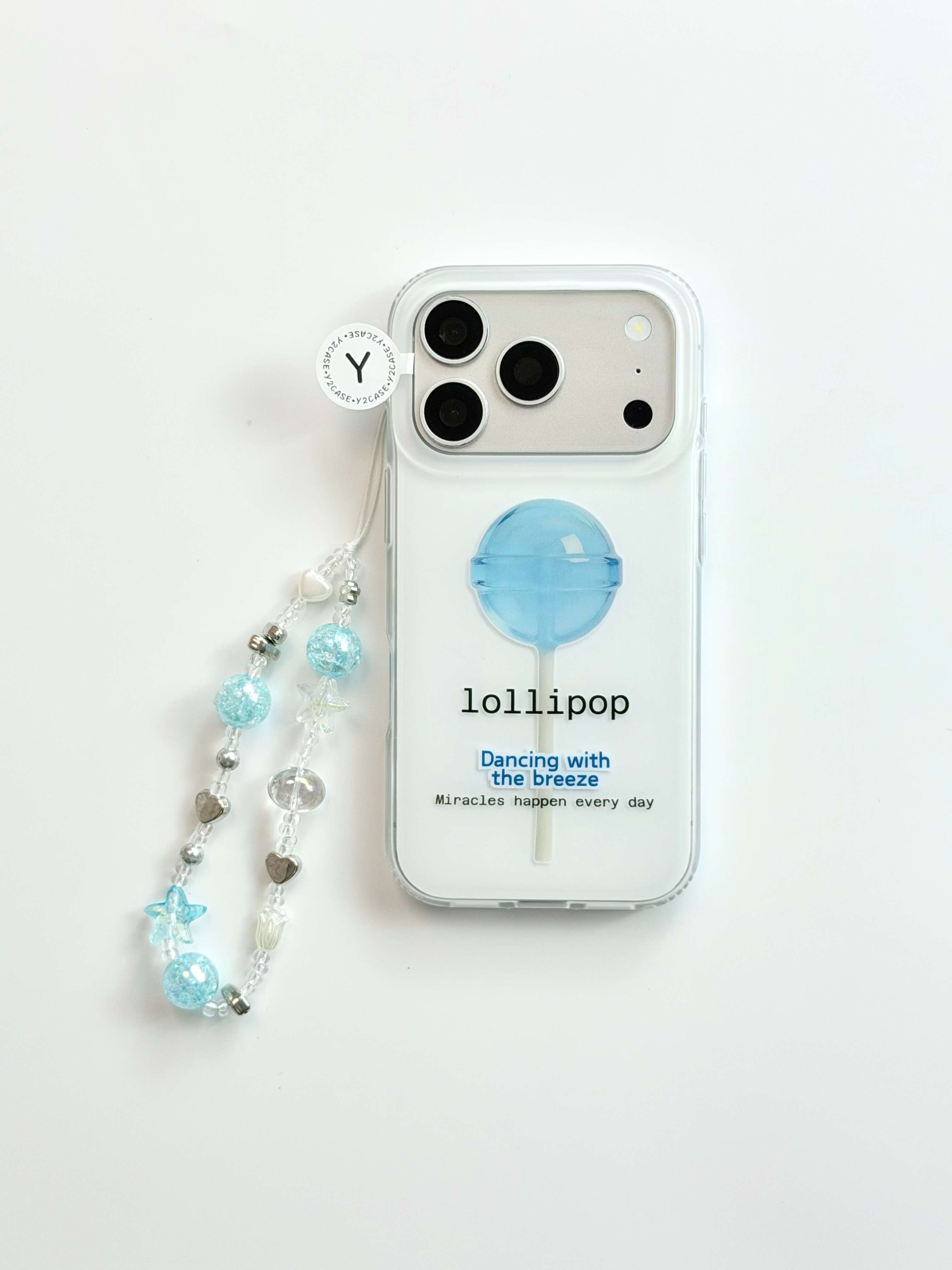 西多士ins风简约蓝色棒棒糖IMD双层手机壳适用iPhone17新款苹果16日韩ins15个性创意14