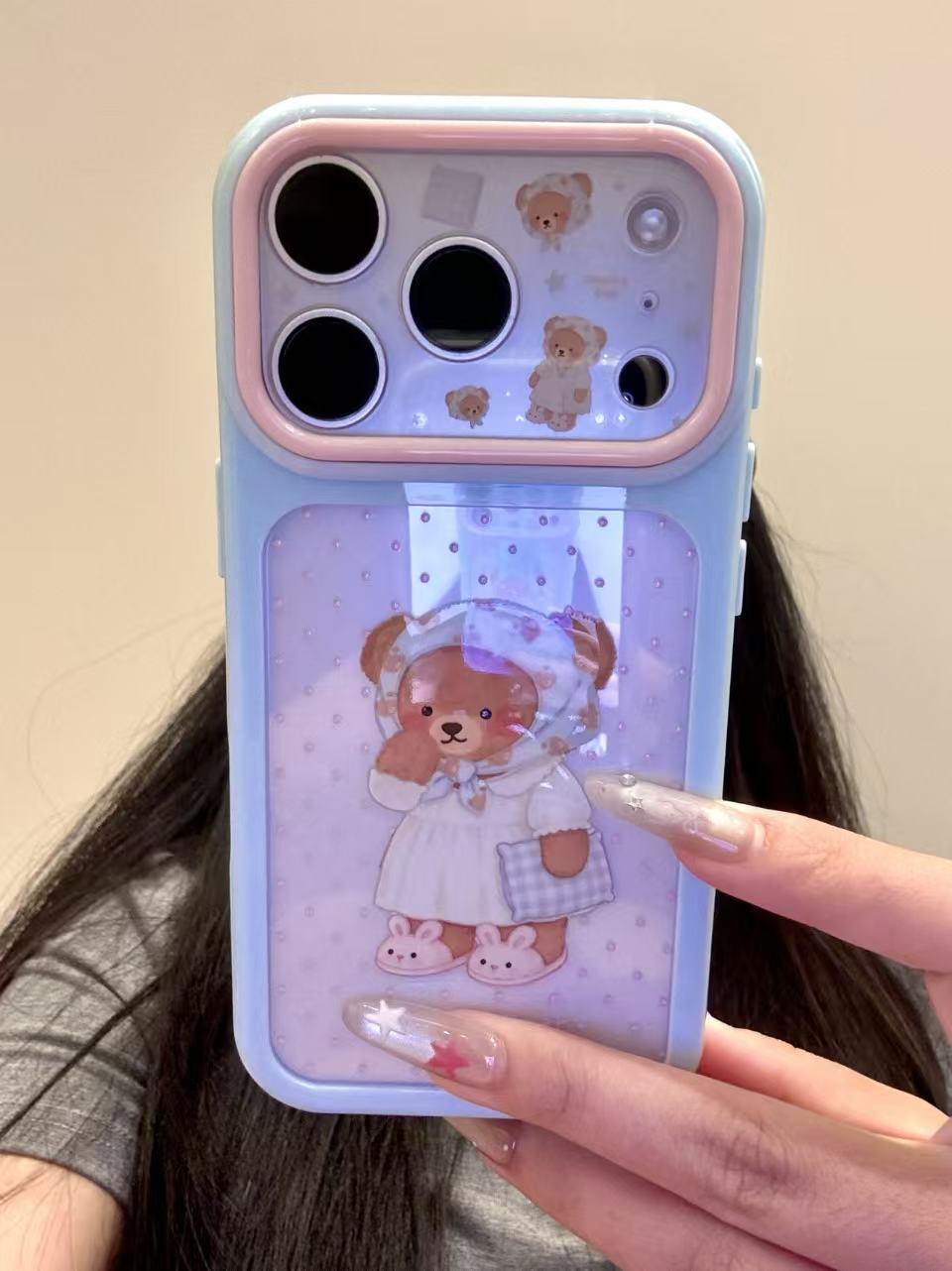 西多士可爱头巾睡衣兔子拖鞋小熊适用于iphone17promax苹果16手机壳15pm