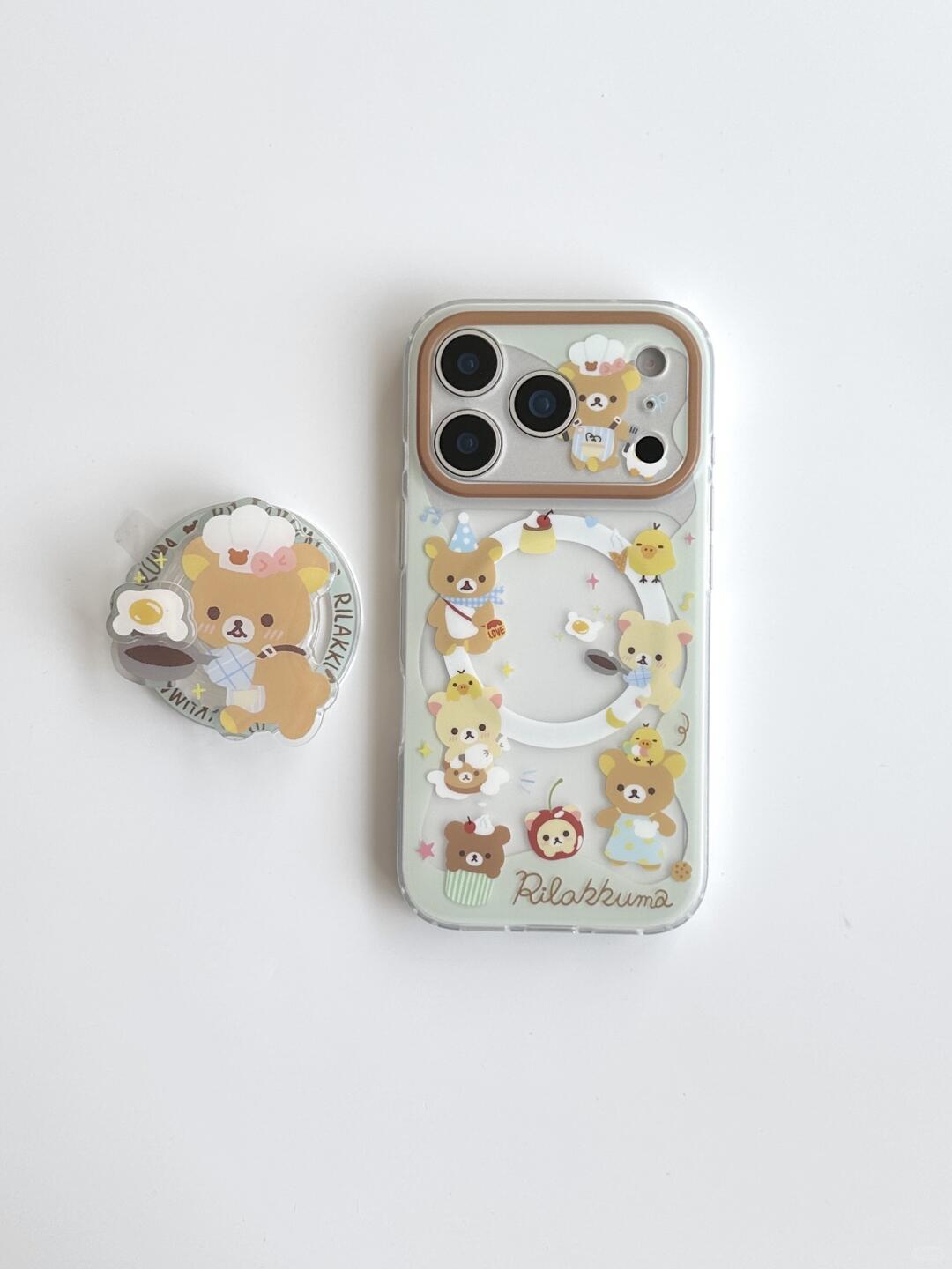 西多士趣味可爱煎蛋厨师轻松熊磁吸支架适用于iphone17promax苹果14手机壳15新款16pro女13少女心17pm防摔套