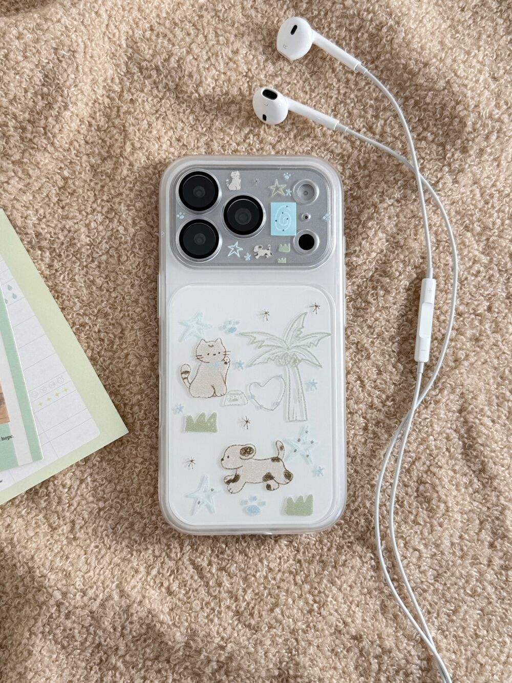 西多士可爱椰树猫咪小狗适用苹果17全包iPhone16镜头膜15二合一手机硬壳