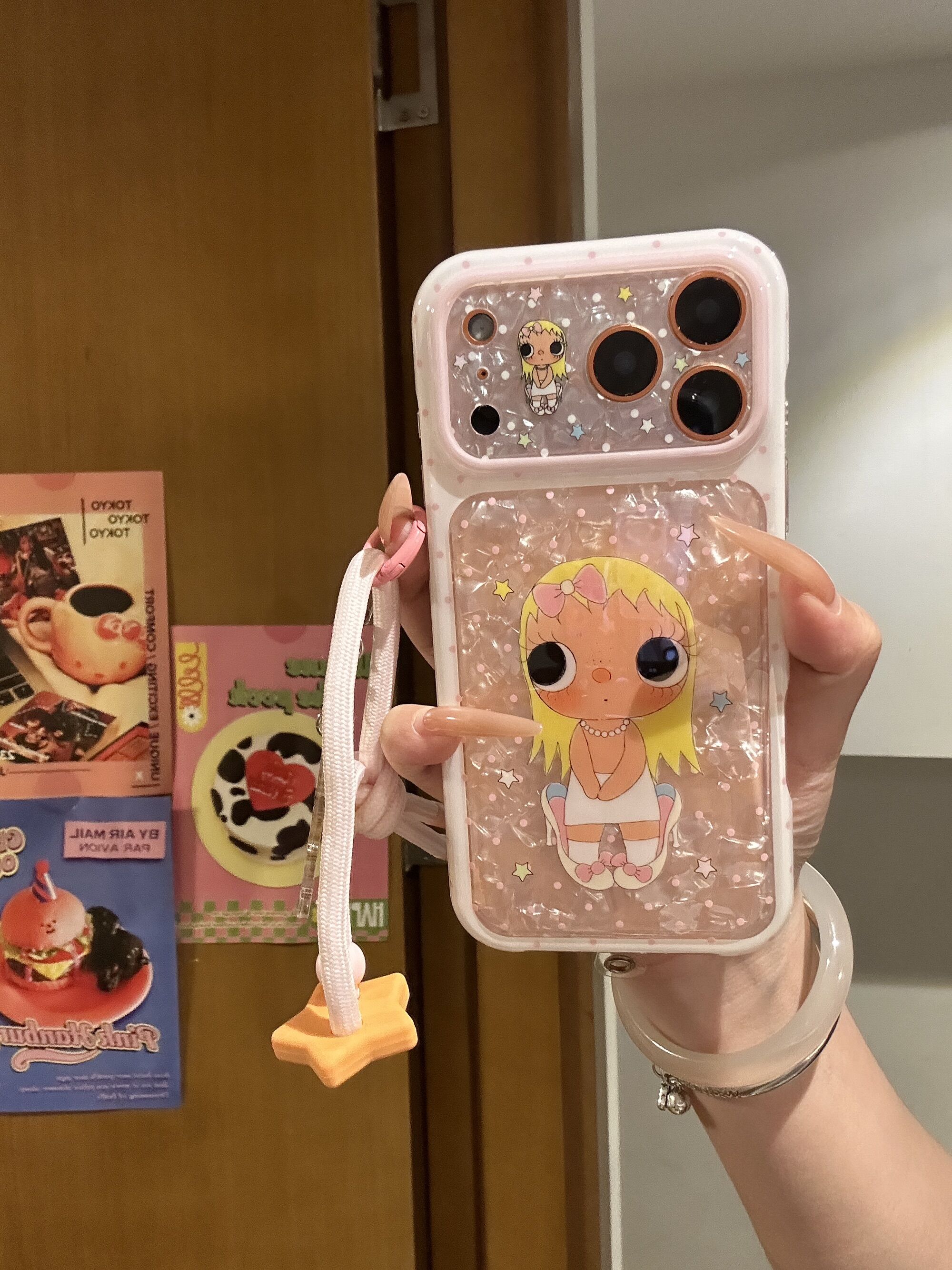 西多士贝壳纹小玉穿高跟鞋手机壳适用iPhone7promax苹果16pro新款
