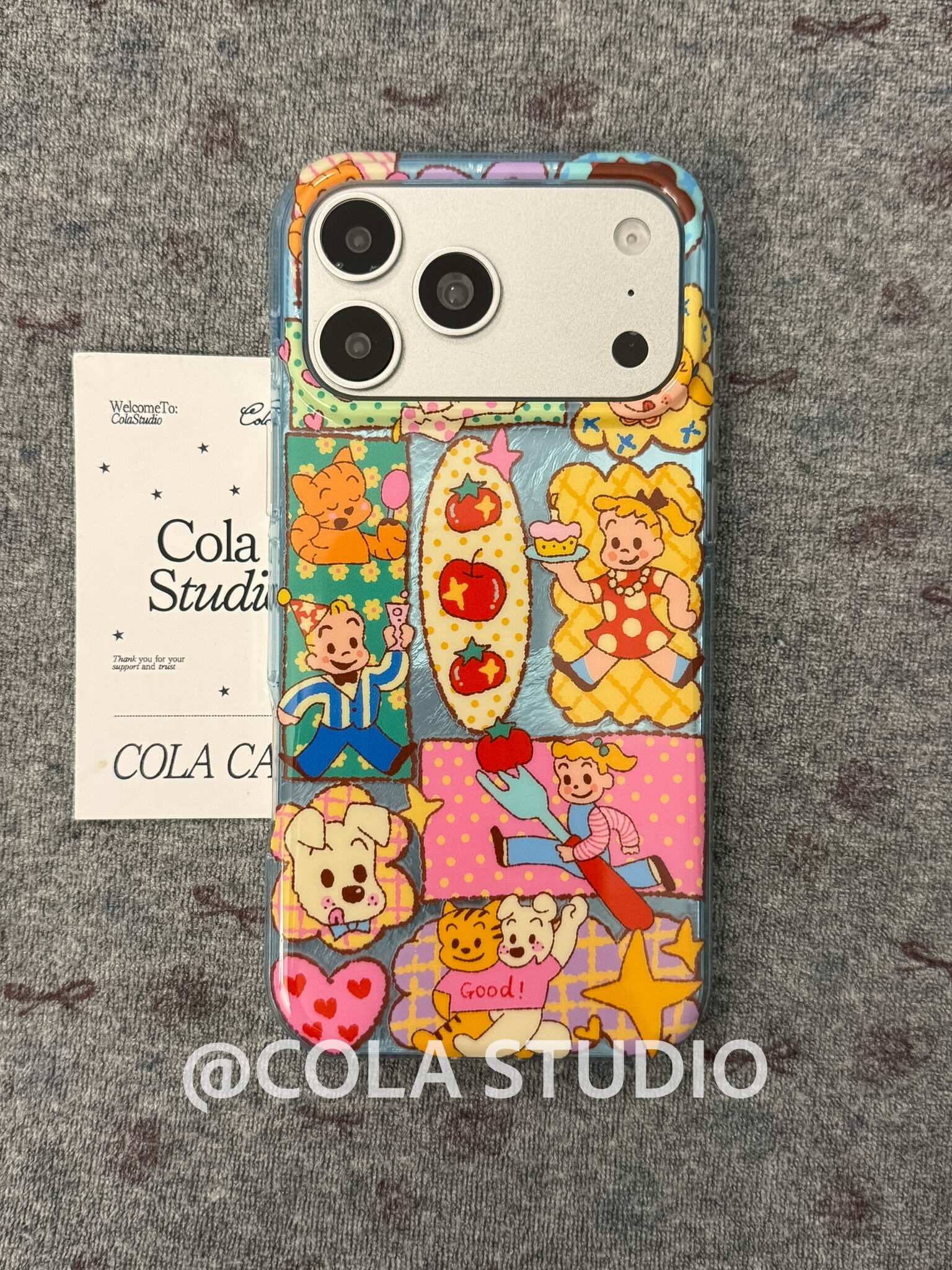 西多士圆弧双层闪闪彩色复古昭和风原田治适用苹果16pro手机壳iPhone17