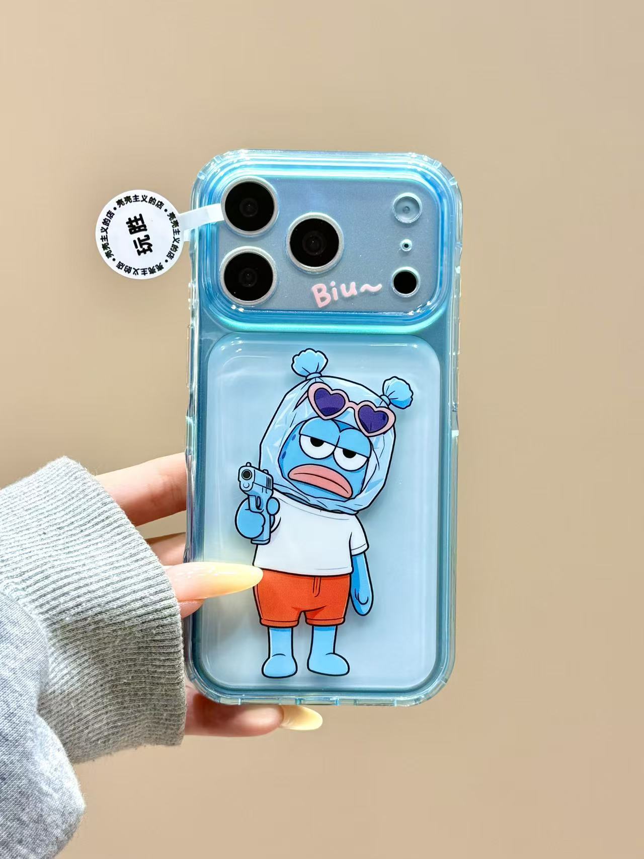 西多士创意塑料袋头套打劫路人鱼适用苹果17promax双层手机壳16iphone15