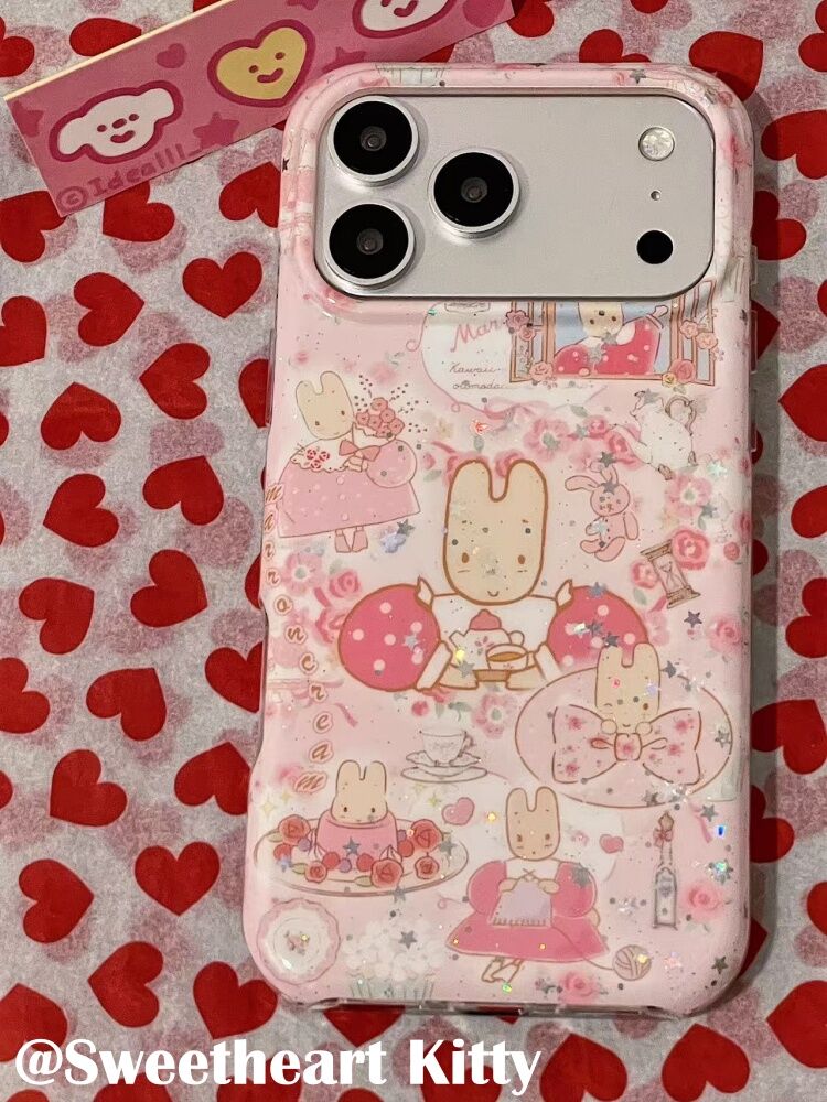 西多士ins粉色古早草莓饼干兔适用iphone17promax苹果16手机壳15少女
