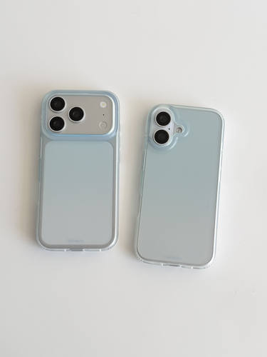 西多士适用磨砂渐变透蓝苹果iPhone17pro Max手机壳双层16p ro