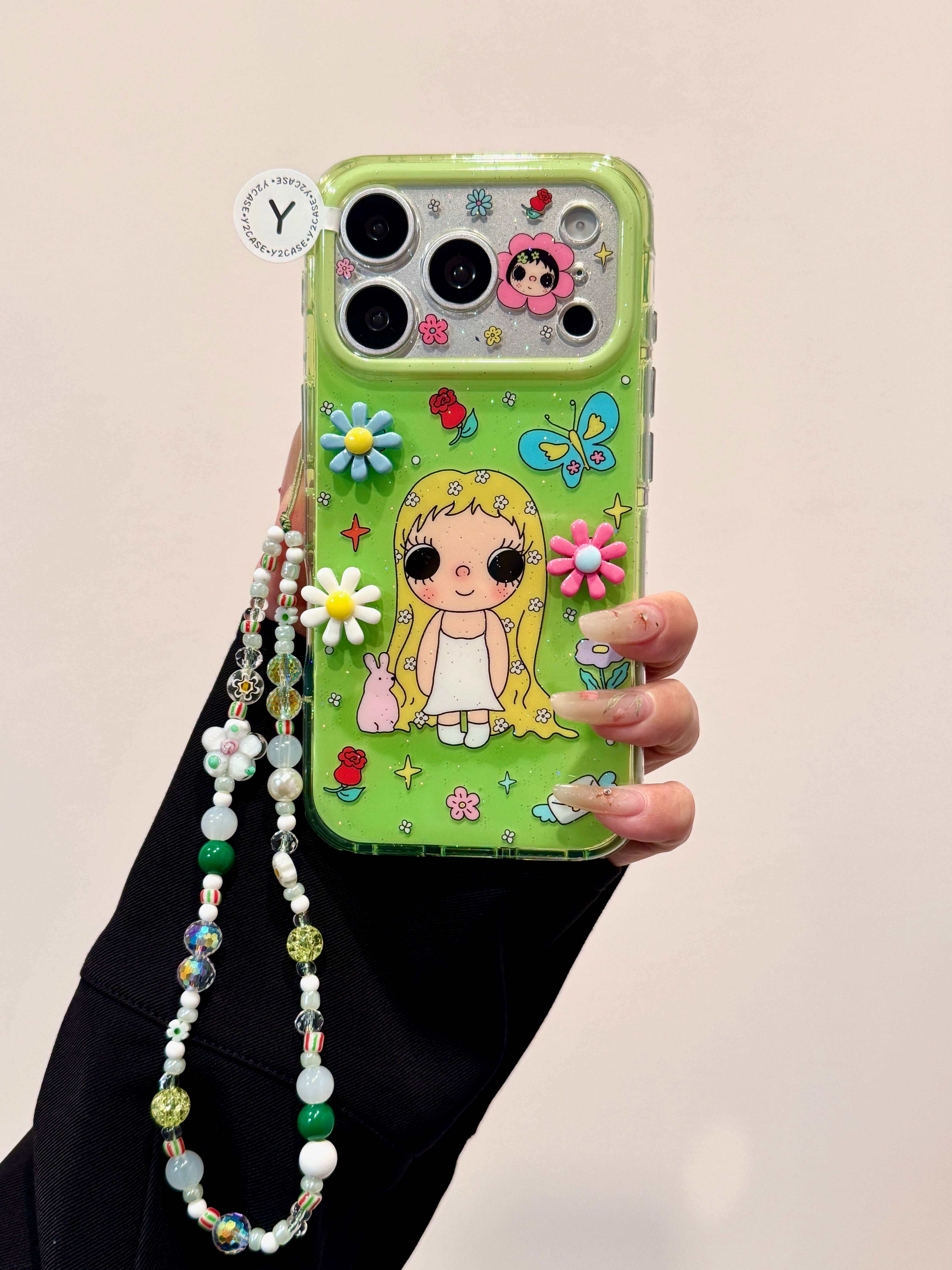 西多士可爱春日卡通长发花花公主小玉IMD双层手机壳适用iPhone17新款苹果16个性创意