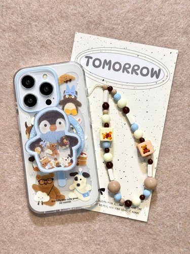 西多士可爱小动物企鹅摇摇乐磁吸支架适用苹果16promax手机壳15iphone14手机保护套13pro全包双层imd卡通17pm