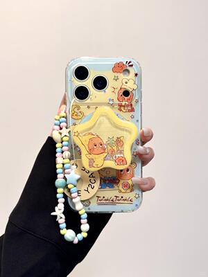 西多士韩系简约蓝波浪边满屏星星人适用苹果17promax手机壳iPhone15新款14高级感16时尚15Pro防摔14pro保护套