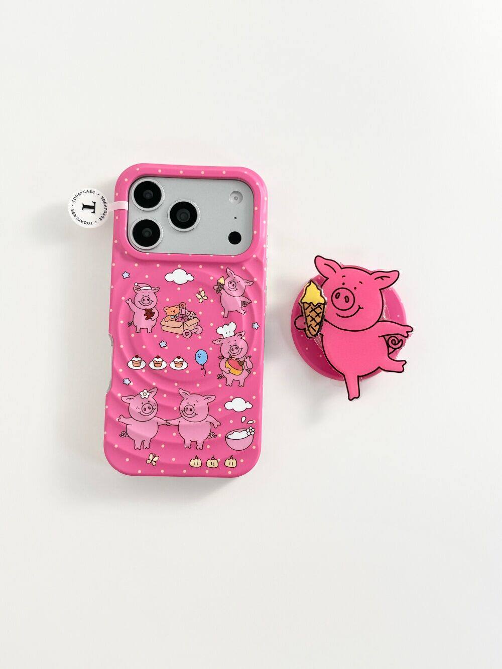 西多士冰淇淋玛莎猪适用苹果17promax波漾iphone16磁吸支架15可爱手机壳