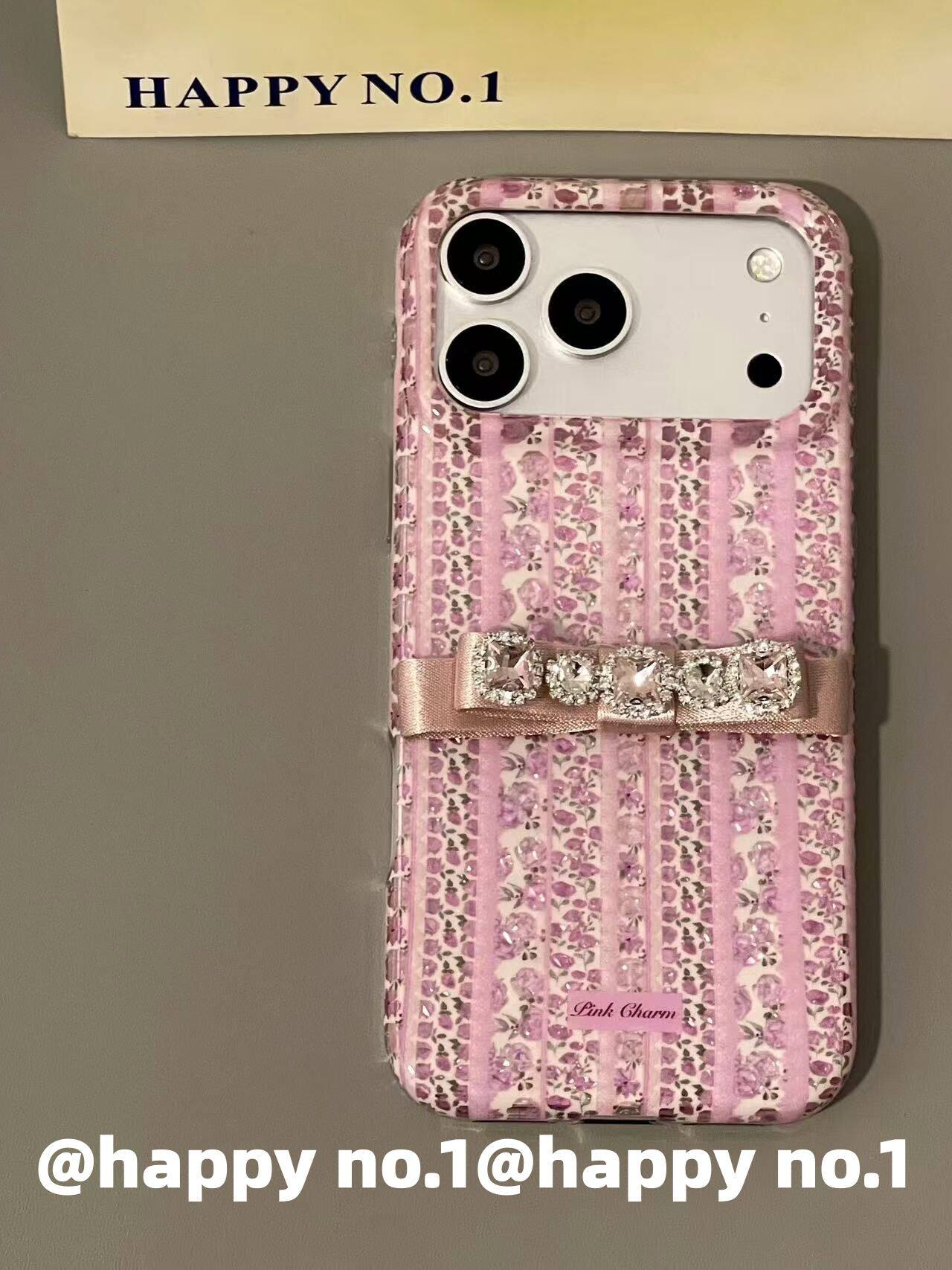 西多士复古蕾丝碎花条纹蝴蝶结适用苹果iPhone手机壳防摔双层16少女