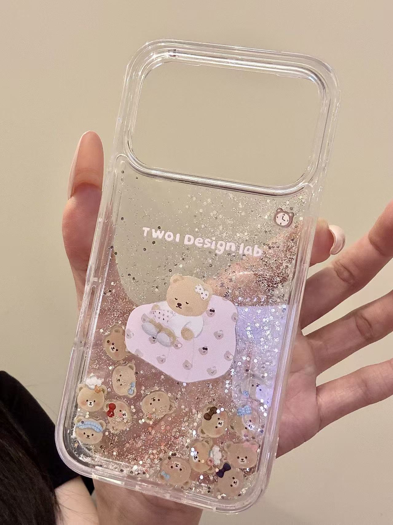 西多士适用于iphone17promax手机壳软萌透明底15粉沙发小熊脑袋小熊16pm