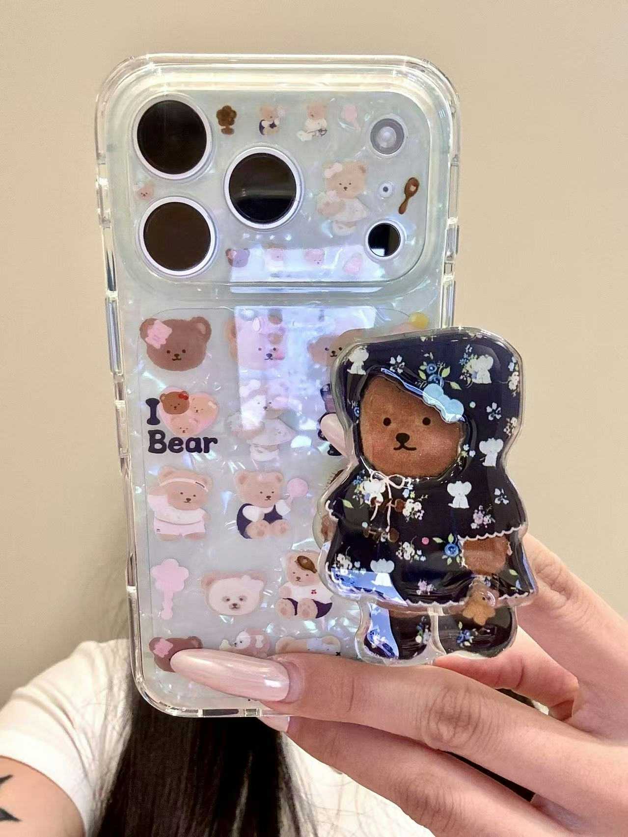 西多士适用于iphone18promax手机壳萌系贝壳纹17pm卷发筒泡澡面膜小熊16