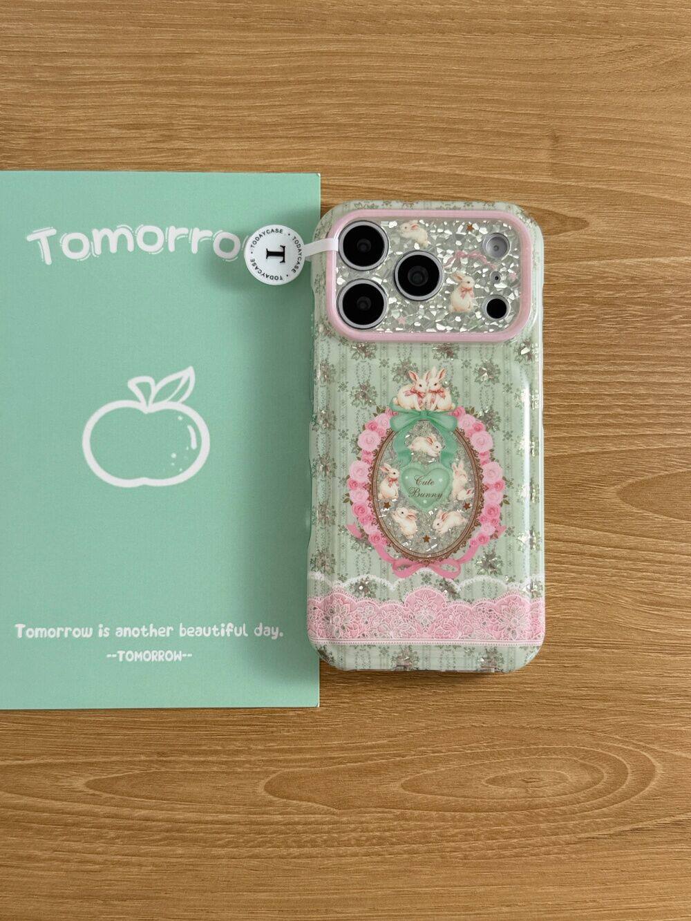 西多士ins复古蕾丝花朵小兔适用苹果18promax全包iphone17/16/15手机壳