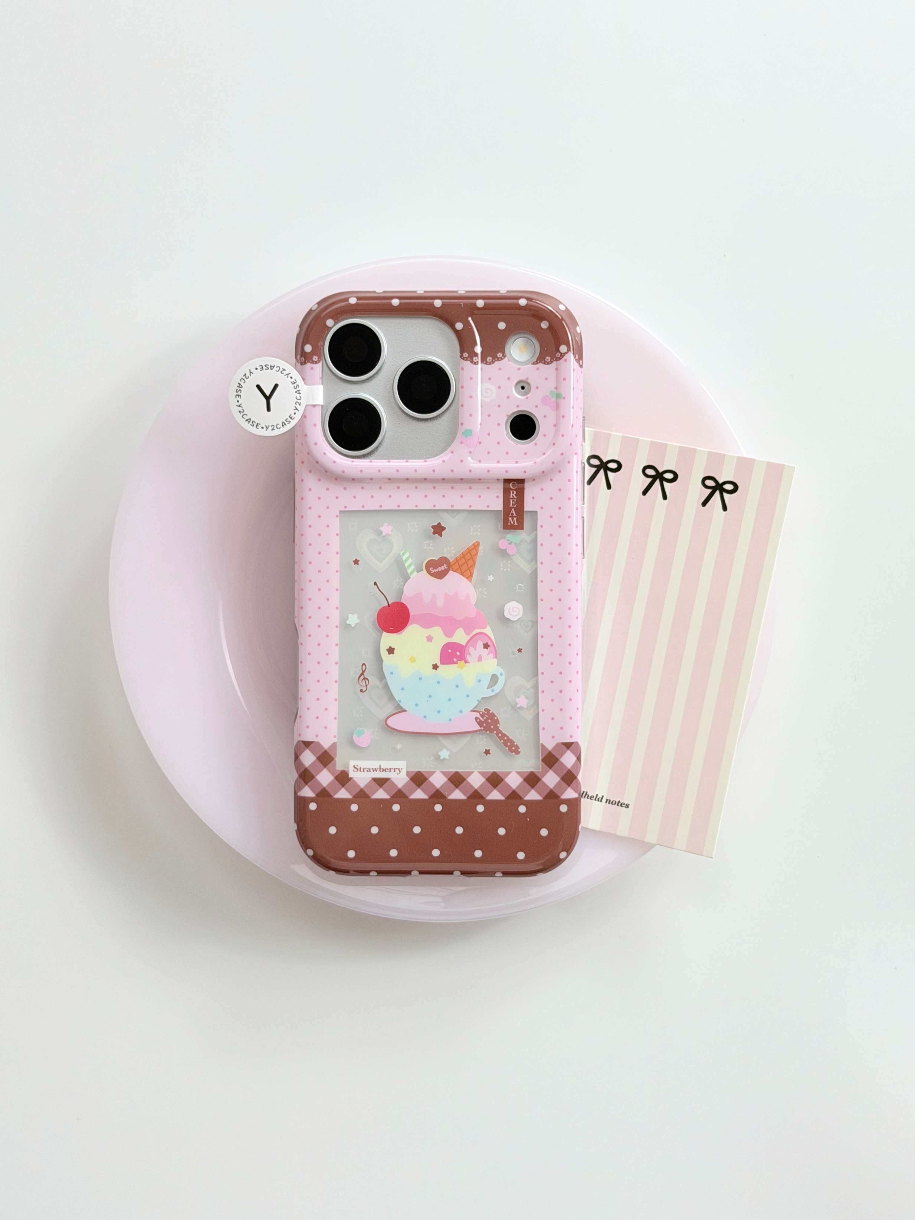 西多士ins风镭射爱心草莓巧克力IMD双层手机壳适用iPhone17新款苹果16卡通日韩ins15
