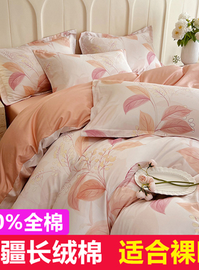 新款100%全棉四件套纯棉60S支床单被套4件套床笠长绒棉床上用品