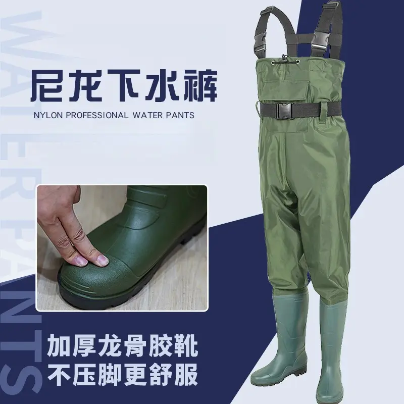 半身透气下水裤防水超轻军绿色