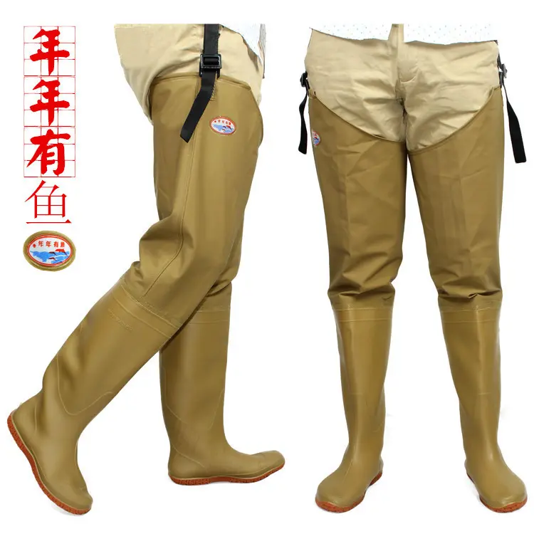 加厚下水裤连体雨鞋半身防水裤