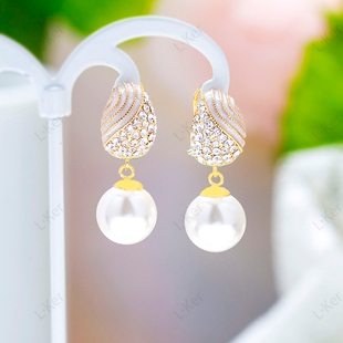 2025法式 满天星镶钻珍珠耳钉小香风设计感珍珠耳环486 璀璨星河