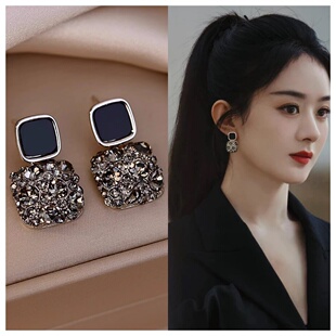 【璀璨星河】2025明星同款经典满钻耳钉法式时尚女士气质耳环1097