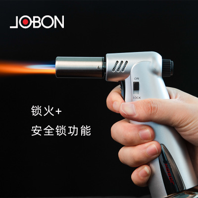 Jobon中邦焊枪 高温点艾草防风喷火枪带安全锁雪茄台式直冲打火机