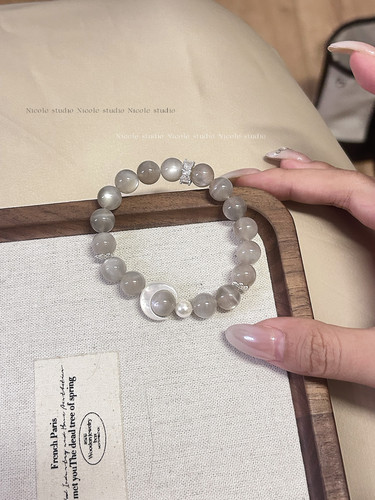 Nicole「清冷月光」原创天然银月光水晶手串千金风高级感手链礼物