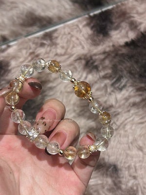 Nicole金玉满堂天然黄塔晶金发晶