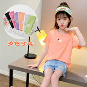女童短袖 小女孩卡通棉上衣潮 儿童圆领宽松体恤衫 T恤2020新款 夏装