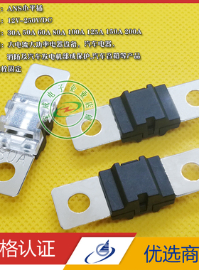 ANS小平插保险片30A50A60A80A100A150A200A叉栓式音响汽车保险丝