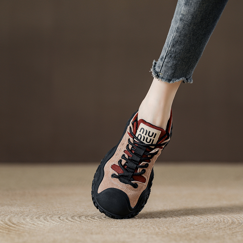西班牙小众品牌厚底包头运动登山鞋2025春季休闲女鞋老爹鞋