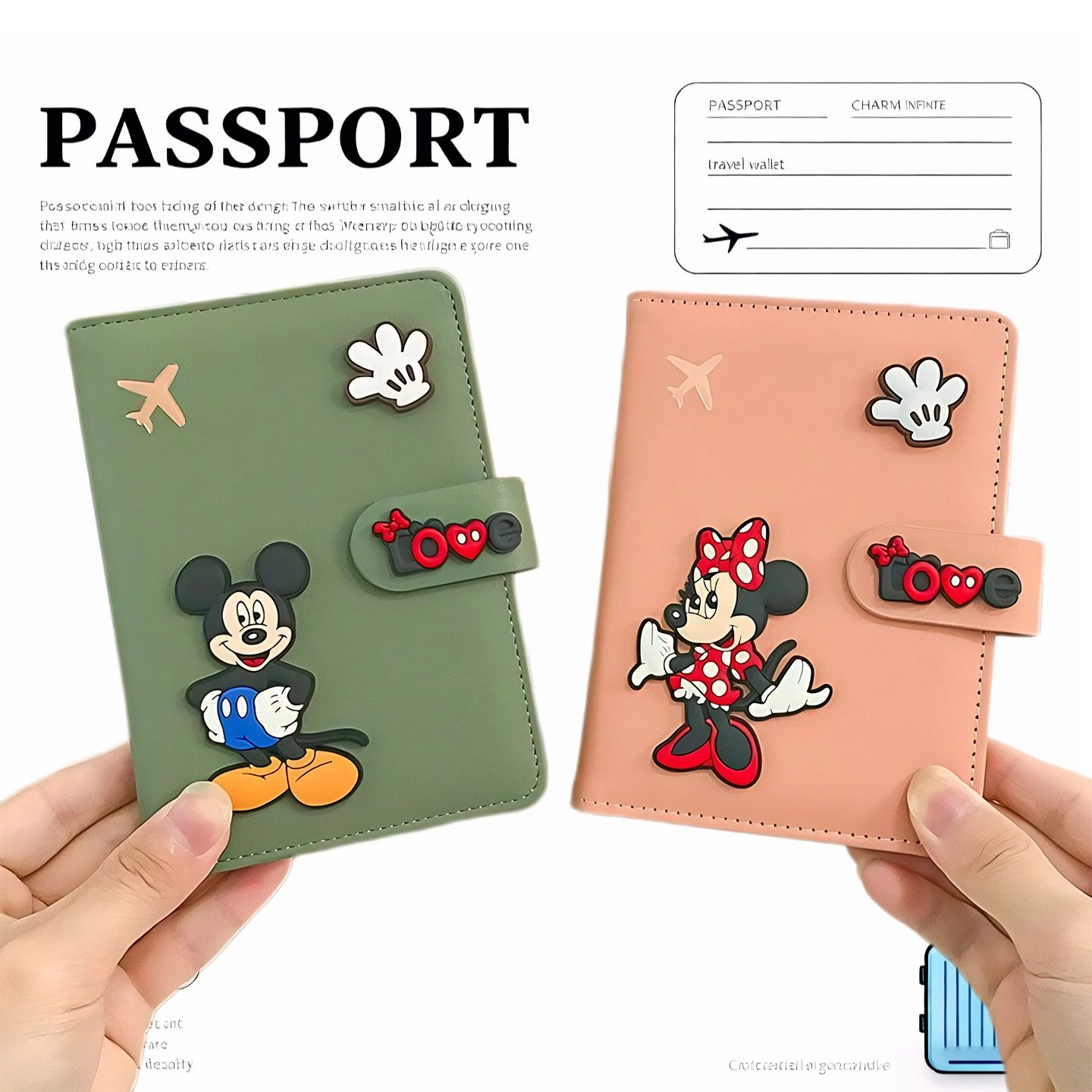 卡通多卡位护照夹可爱情侣款出国旅行证件收纳包机票银行卡保护套