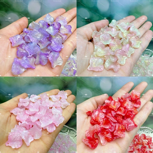 50个小号卷边杜鹃花琉璃花瓣15*15mm手工diy古风发簪簪花材料配件