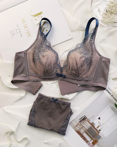 BRA11396乳胶兔耳朵文艺范蕾丝文胸超薄性感护肤大小胸塑型女内衣
