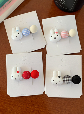 创意可爱纽扣发夹少女甜美百搭刘海夹儿童侧边碎发夹头饰发饰批发