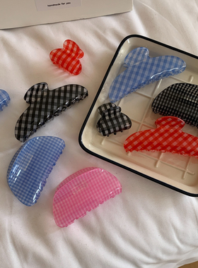 少女风格子抓夹发饰甜美百搭刘海夹碎发夹子发卡韩系盘发夹子