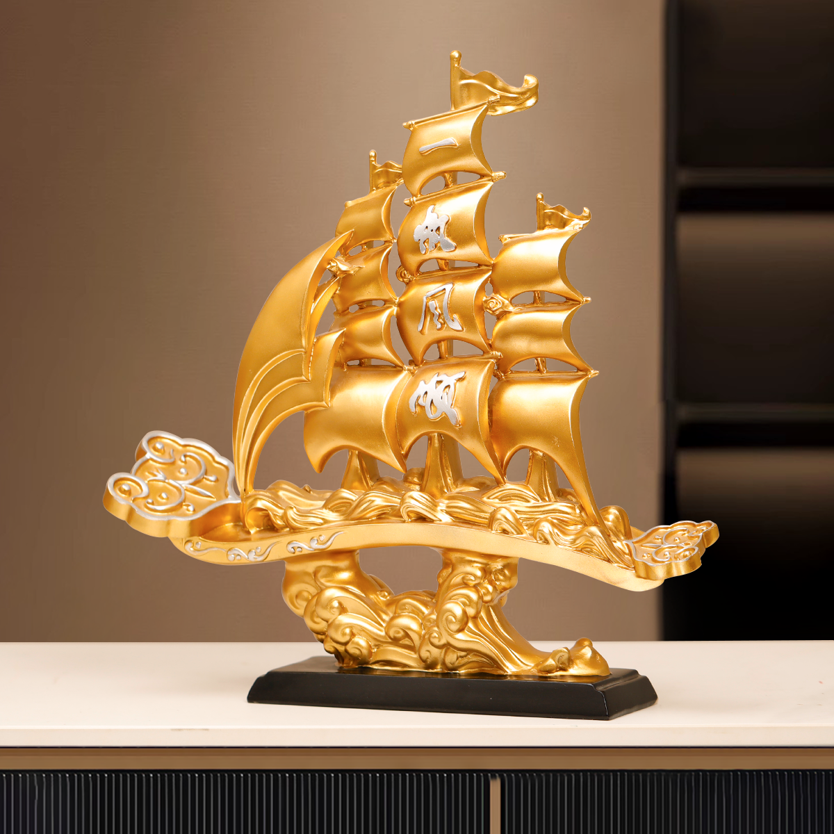 一帆风顺事事如意帆船客厅旺宅摆件轻奢高档玄关电视柜办公室装饰,家居饰品,装饰摆件,淘宝优惠券,粉丝福利购,淘宝优惠卷