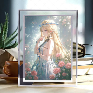 鸣潮卡提希娅水晶玻璃相框游戏周边二次元桌面创意摆件可定制立牌