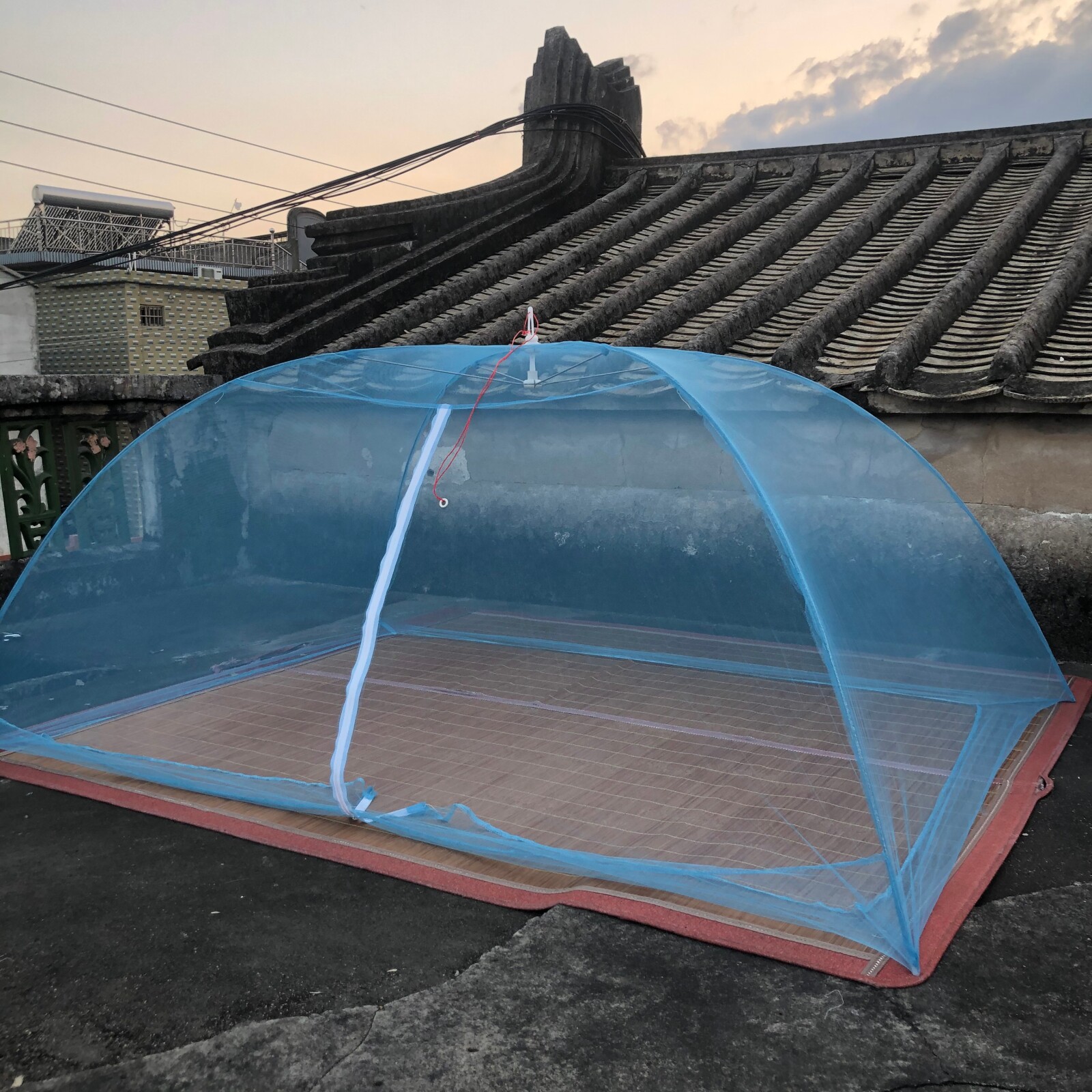 免安装蚊帐单开门拉链带支架成人家用野外工厂宿舍沙发打地铺伞罩