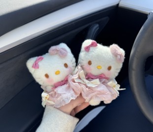 婚纱kitty挂件可爱毛绒绒KT猫粉色包包挂饰钥匙扣玩偶公仔少女心