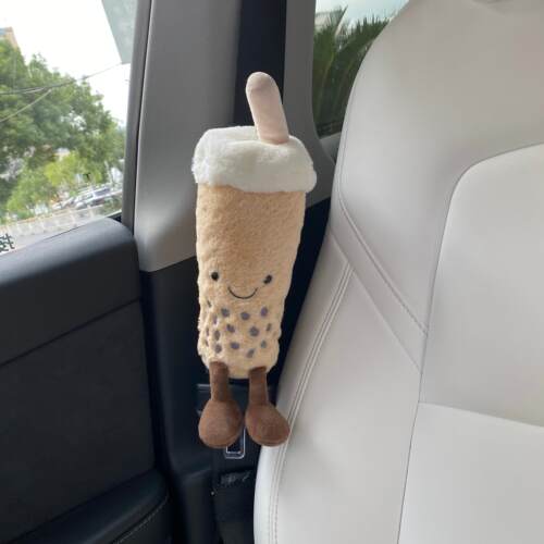 原创新品趣味珍珠奶茶玩偶汽车安全带护肩套车载装饰新车礼物可爱