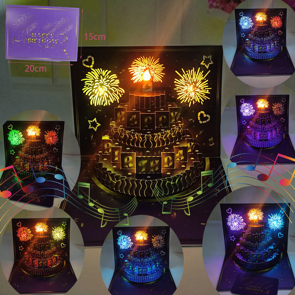 生日蛋糕发光贺卡音乐灯光手工3d立体歌曲吹蜡烛生日礼物伴手礼,节庆用品/礼品,贺卡/卡片,淘宝优惠券,粉丝福利购,淘宝优惠卷