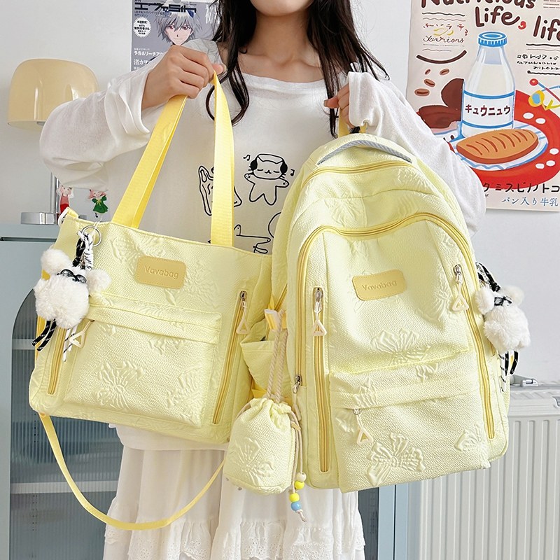 可爱单肩包双肩包书包初中生女生大容量简约高颜值电脑包轻便背包