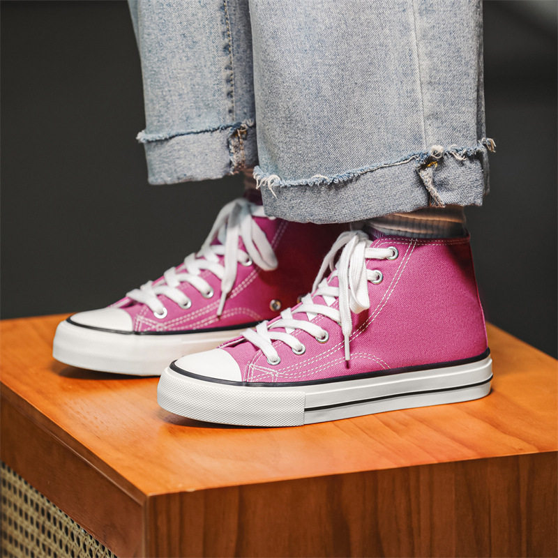 帆布鞋女2026春季新款平底休闲鞋百搭舒适女鞋韩版复古经典款高帮,女鞋,帆布鞋,淘宝优惠券,粉丝福利购,淘宝优惠卷