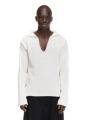 White (V-Neck Sweater)