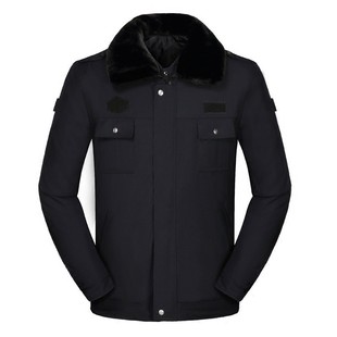 保安大衣新款职业工作服冬装制服外套防寒服工作棉服男女加厚棉衣