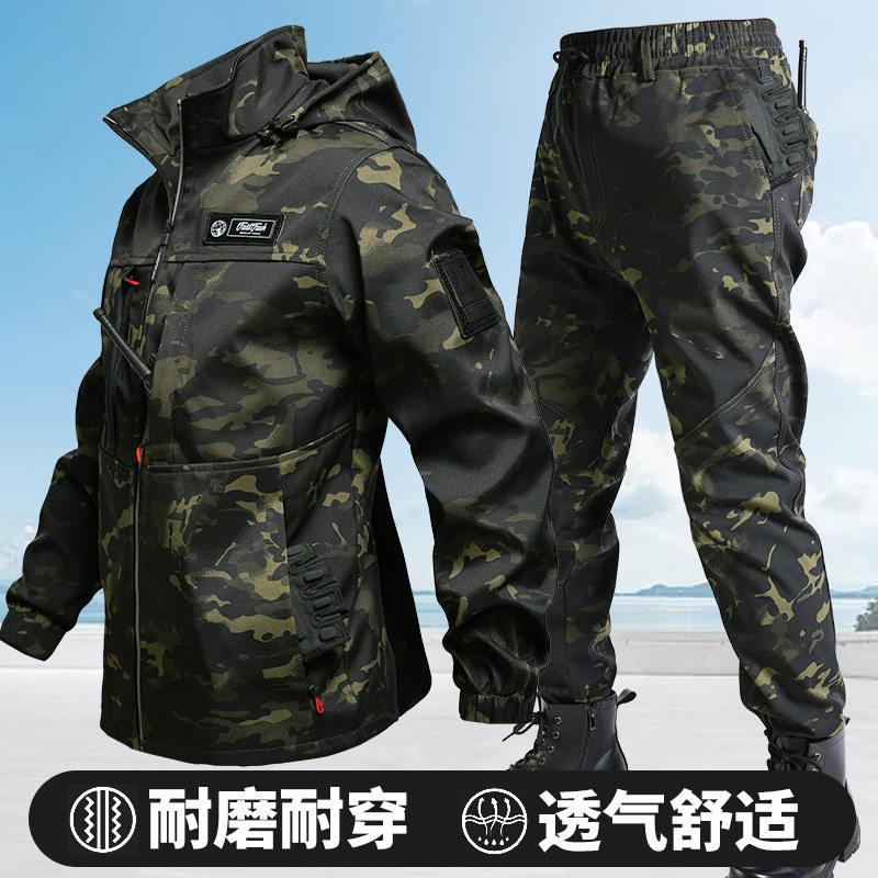 男士户外防水冲锋衣套装
