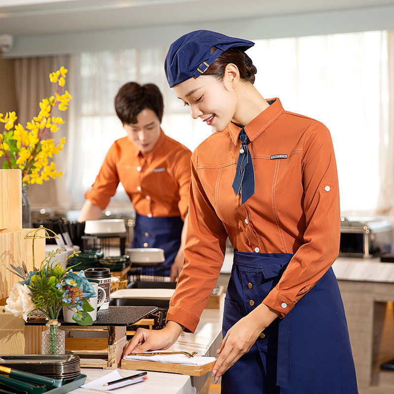 夏季快餐服务员短袖女工装