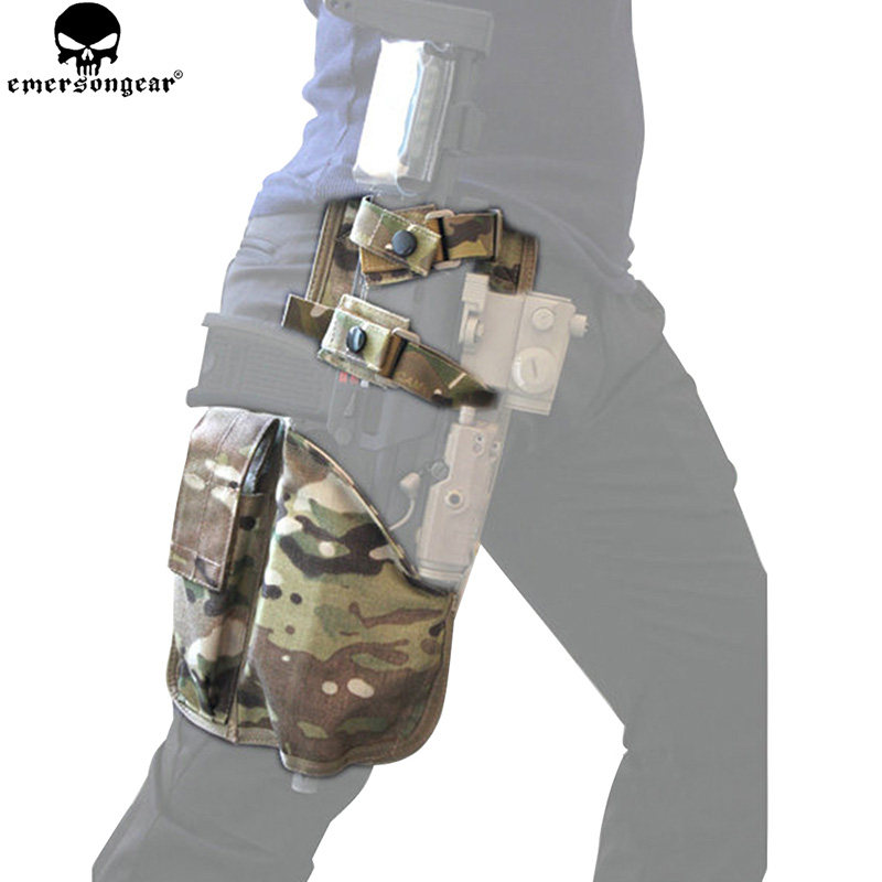 爱默生MC迷彩原品织带CS野战MP7腿挂包 战术腿包腿套工具包EM6212