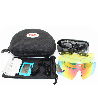 偏光Crossbow十字弓战术护目镜防弹眼镜骑行镜户外射击眼镜5片装