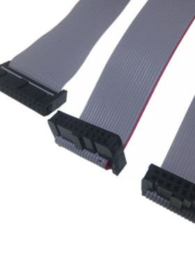 IDC灰排线FC双头JTAG电缆AVR下载间距2.54MM正向6/8/10/12/14/16P